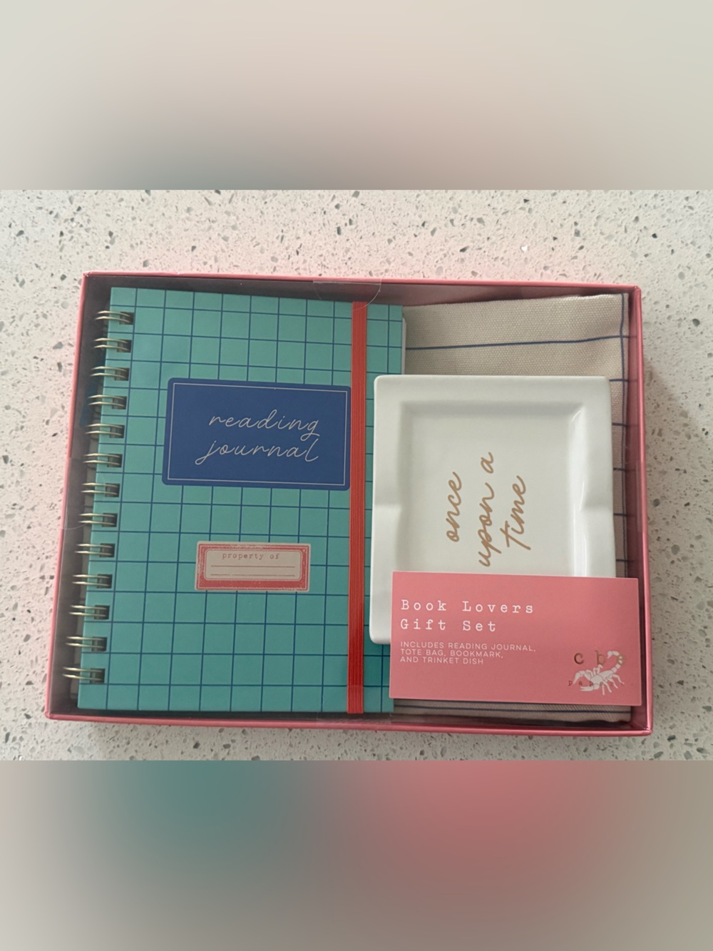CBE Book Lovers Gift Set - tote, journal, bookmark, trinket dish